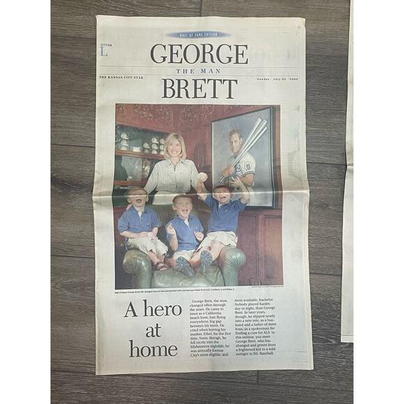 Kansas City Star Newspaper GEORGE BRETT KC Royals Cooperstown 1999 MLB Editorial - Picture 4 of 8